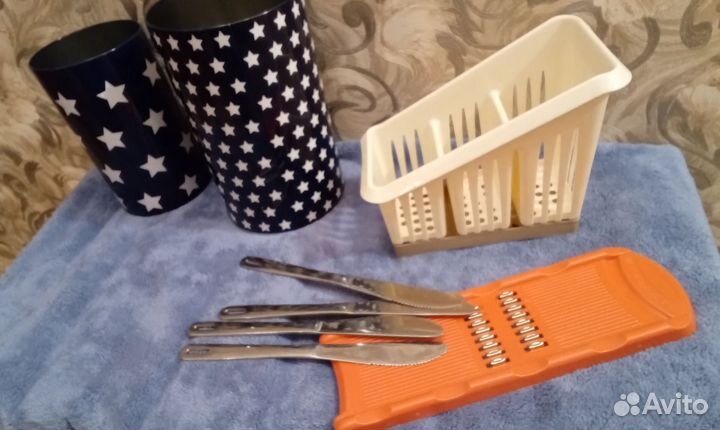 Подставка для ложек ножи банки для специй терка