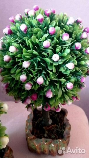 Два декоративных, искусственных деревца