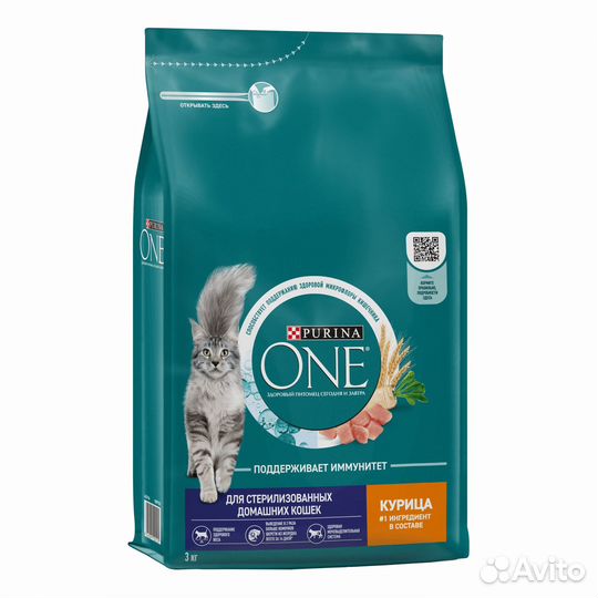 Сухой корм для кoшeк Purinа Оnе 3 шт