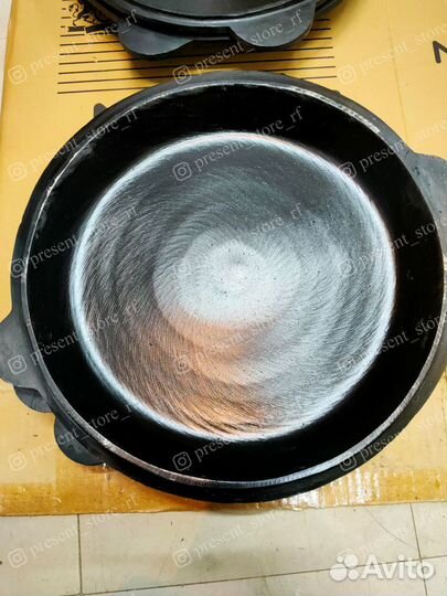 Крышка сковорода на 10л чугунный казан. +Обжиг