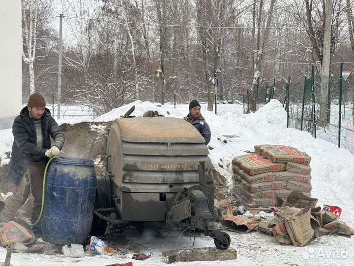 Стяжка пола, механизированная полусухая