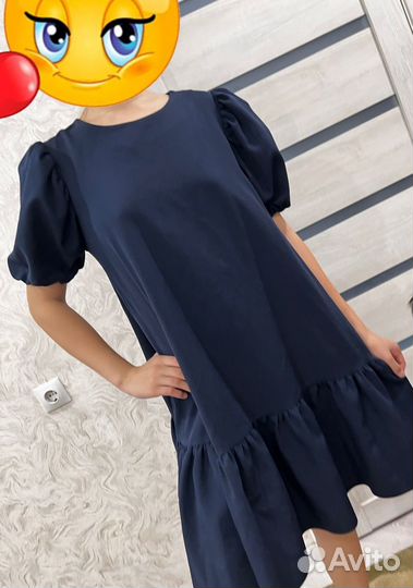 Школьная форма для девочки синее платье