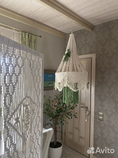 Плетеный абажур