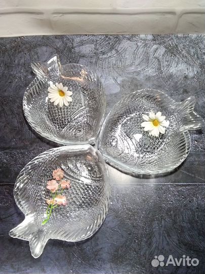 Набор тарелок под роспись стекло 6шт