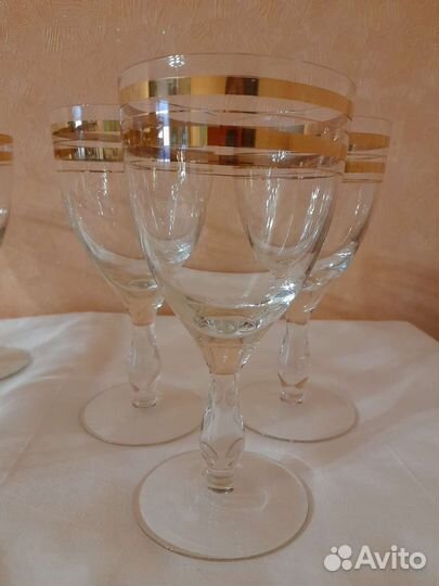 Фужеры СССР с золотым ободком