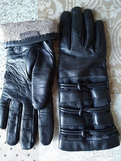 Перчатки женские кожаные. Размер 7-7.5