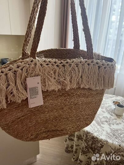 Соломенная сумка пляжная HM