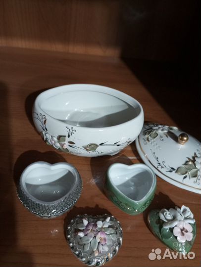 Вазочка фарфоровая Шкатулка фарфоровая