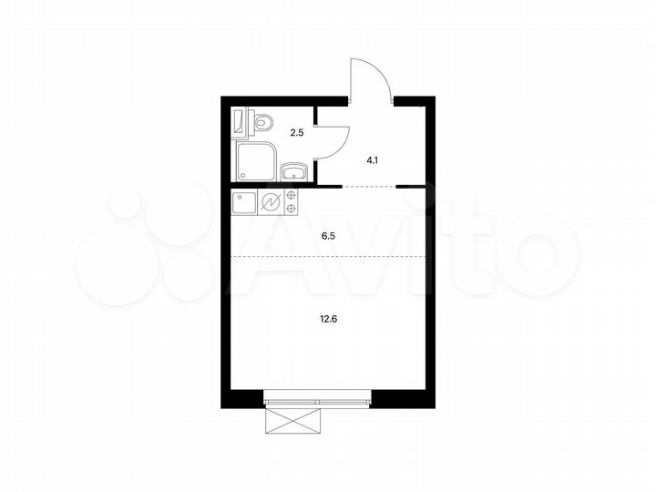 Квартира-студия, 25,7 м², 21/33 эт.