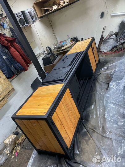 Мангал с печкой под казан