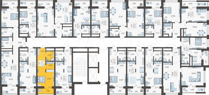 Квартира-студия, 23,7 м², 10/19 эт.