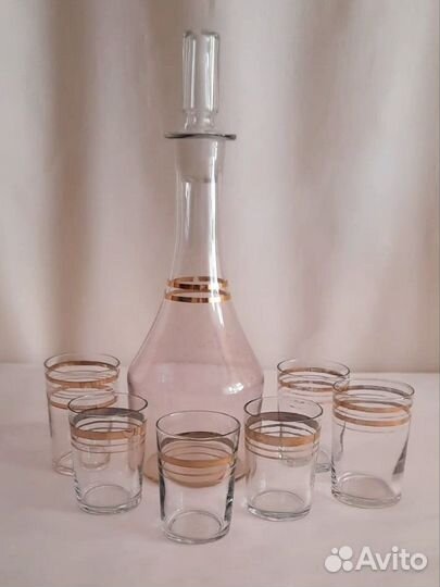 Графин стопки стекло СССР винтаж.Пакетом