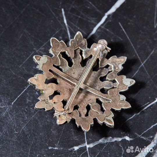 Брошь с камнями 12-конечная звезда No.885