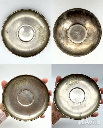 Кофейная пара чашка блюдце серебро 84 проба 197,7г