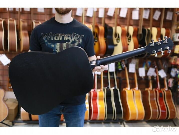 Flight D-175 BK черная акустическая гитара