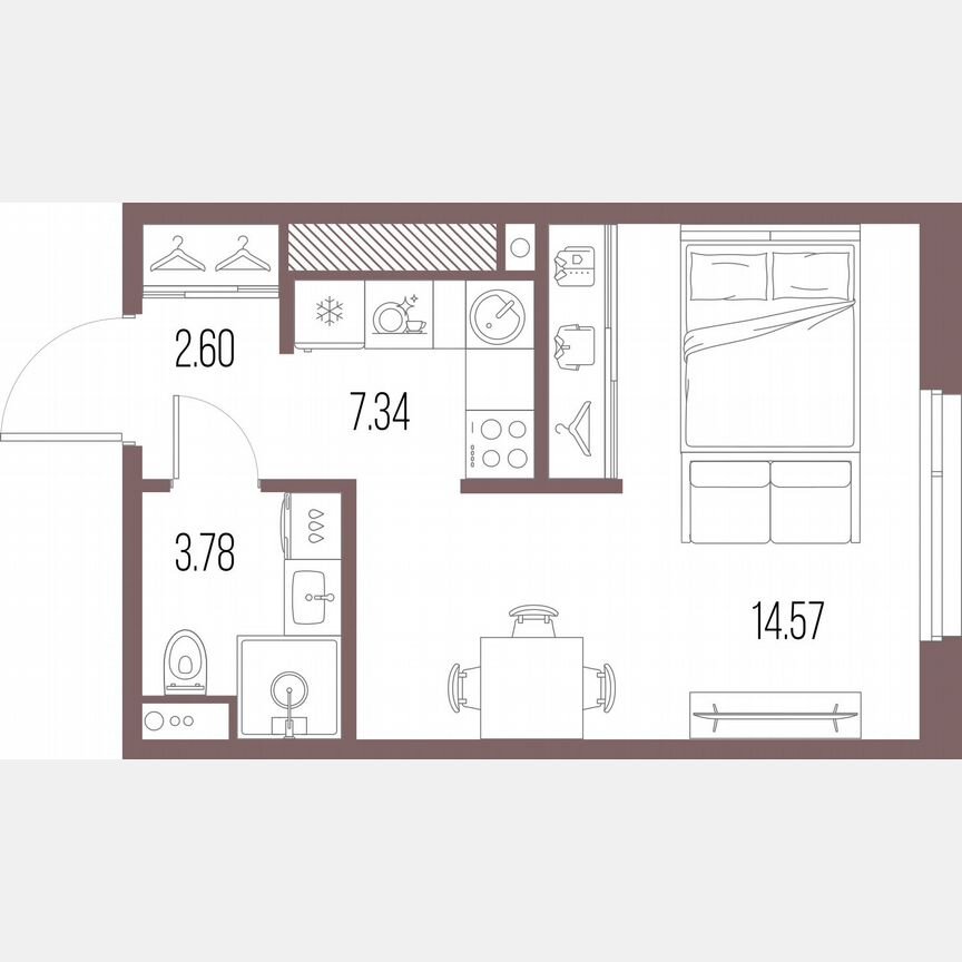 Квартира-студия, 28,3 м², 7/10 эт.