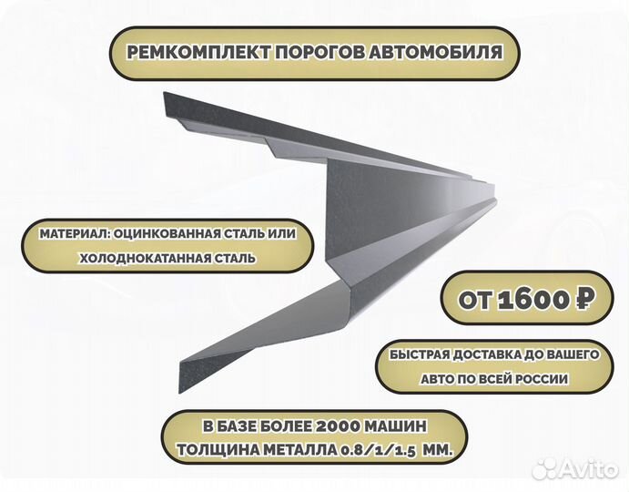 Ремкомплект порогов на автомобиль