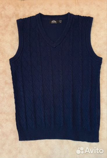 Жилет вязаный школьный для мальчика 140-146