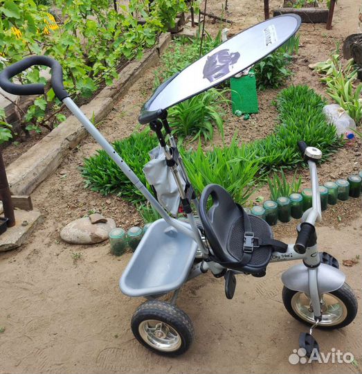 Детский трехколесный велосипед с ручкой для мальч