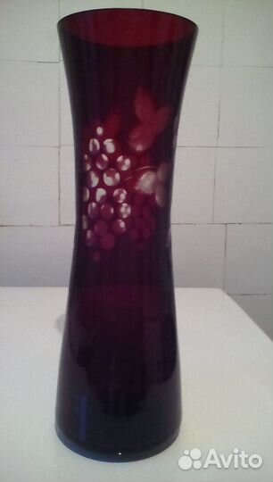 Раритетная ваза,1963г,чсср,2-цветный хрусталь