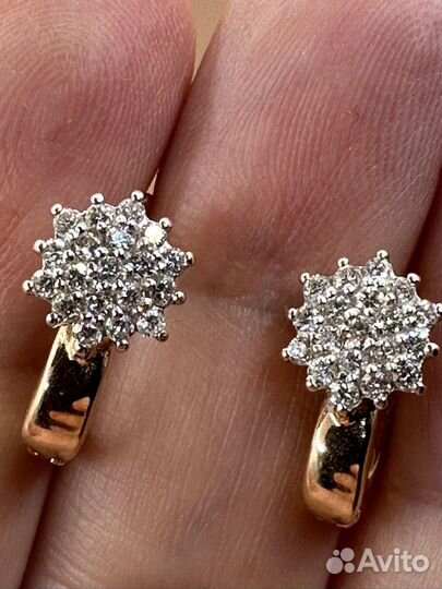 Золотые серьги с бриллиантами
