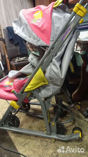 Детские санки коляска с колесами