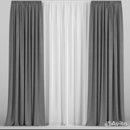 Шторы блэкаут новые 2 шт серые