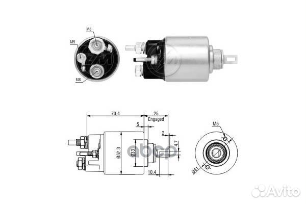 Реле втягивающее renault logan ZM6271,бренд ER