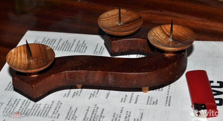 Деревянный подсвечник СССР (возможно handmade)