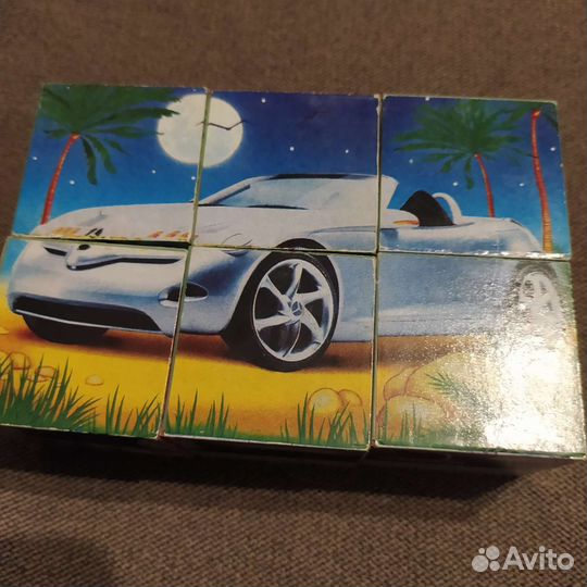 Кубики пластиковые машинки