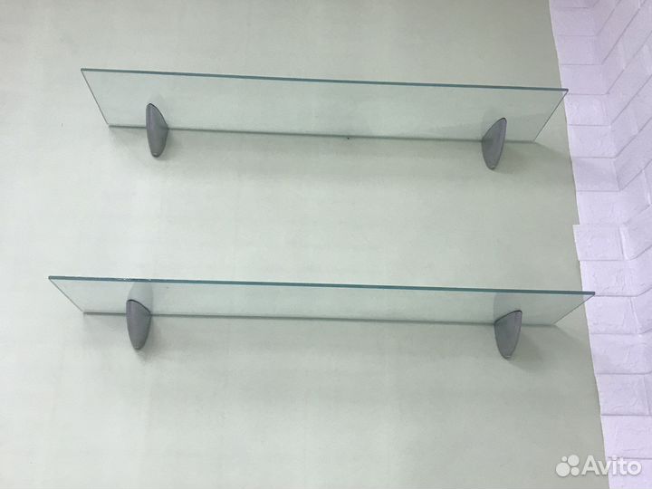 Полочка стеклянная на стену с креплениями