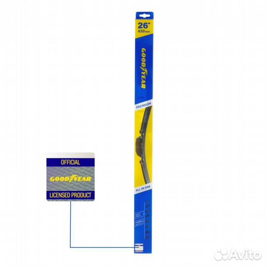 Щетка стеклоочистителя бескаркасная premium 650мм