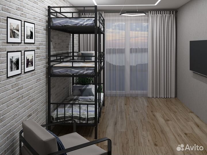 Трехъярусная кровать