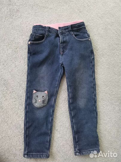 Джинсы утепленные на флисе 104