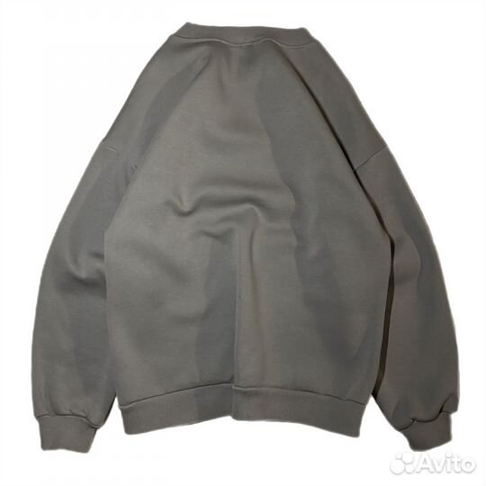 Свитшот с начесом серый