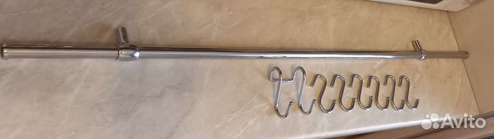 Рейлинг кухонный 90см с креплениями и крючками