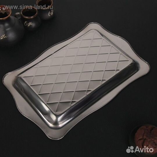 Поднос из нержавеющей стали, 42283 см, цвет серебр