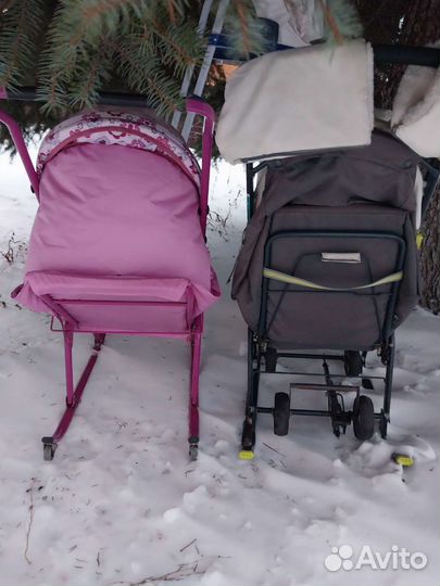 Санки -коляска детские, б/у, 2 штуки