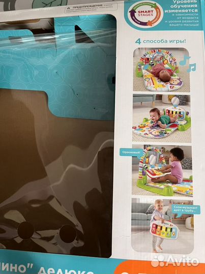 Развивающий коврик fisher price с пианино delux