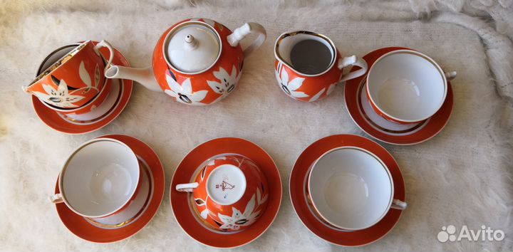 Сервиз дулево астры, польский яблоневый цвет липа