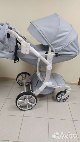 Новая коляска 3в 1 Luxmom 608-2(экокожа серый)