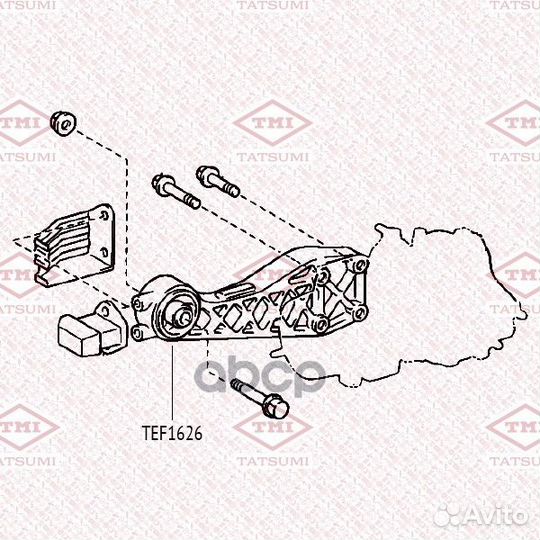 Сайлентблок опоры заднего дифференциала TEF1626