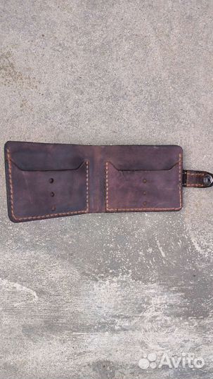 Мужской бумажник из натуральной кожи ручной труд