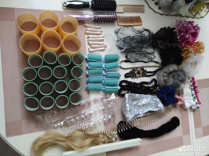 Бигуди щетки ободки заколки украшения для волос