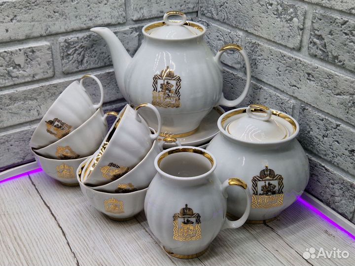 К.5562 Сервиз чайный 15 пр. Белый Лебедь Дулево