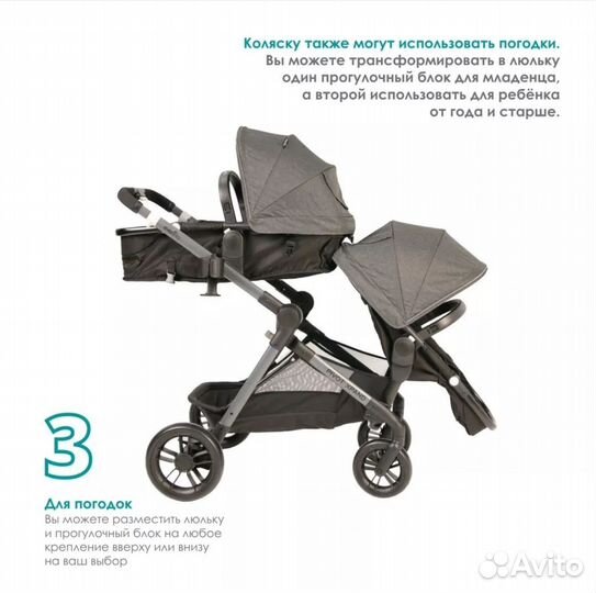 Прогулочная коляска для двойни