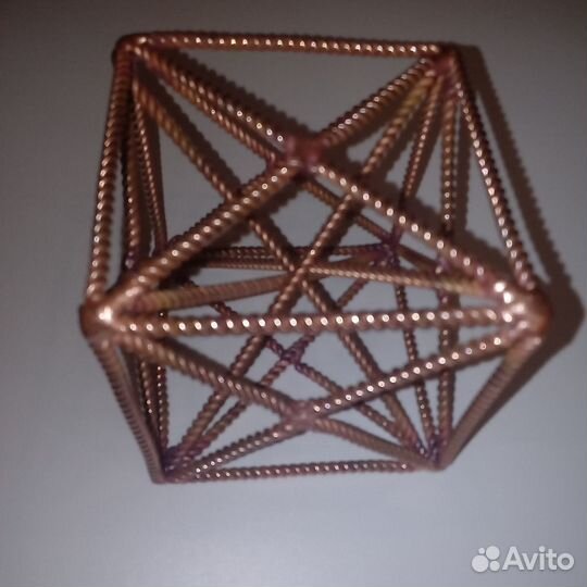 Куб Метатрона тензорный медный 74.6 мм