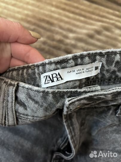 Джинсы zara серые 32