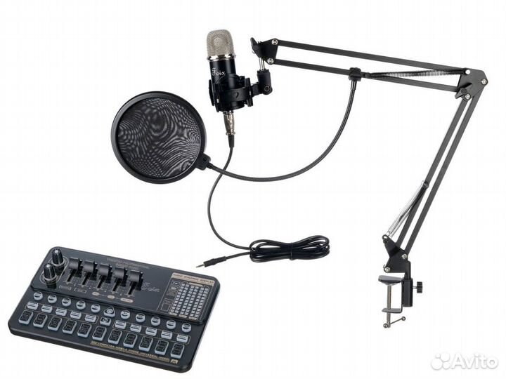 Звуковая карта, с микрофоном Foix V10xpro+BM900