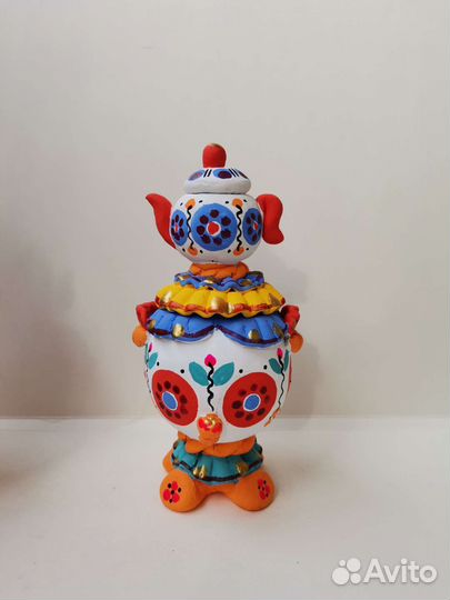 Самовар-шкатулка. Дымковская игрушка